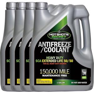 imageHot Shots Secret 150000 Mile 5050 Prediluted Green AntifreezeCoolant 4 Pack of 1 Gallon
